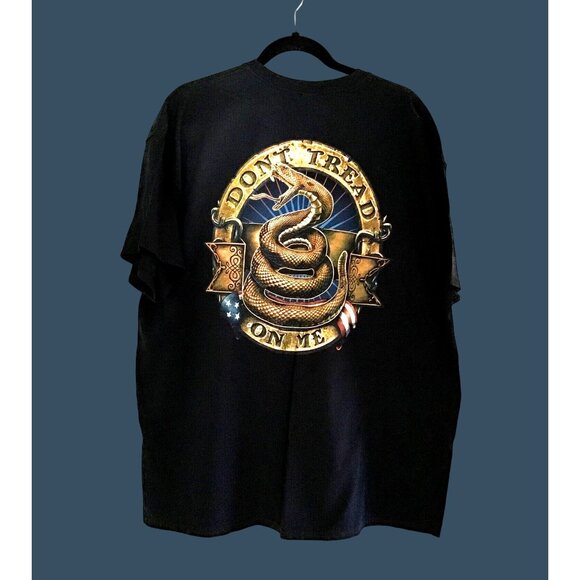 GILDAN- MENS BLACK GRAPHIC SHORT SLEEVE COTTON T-SHIRT SIZE 2XL - Picture 1 of 6